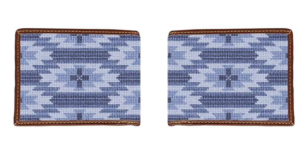 Spirit Line Indigo Needlepoint Wallet