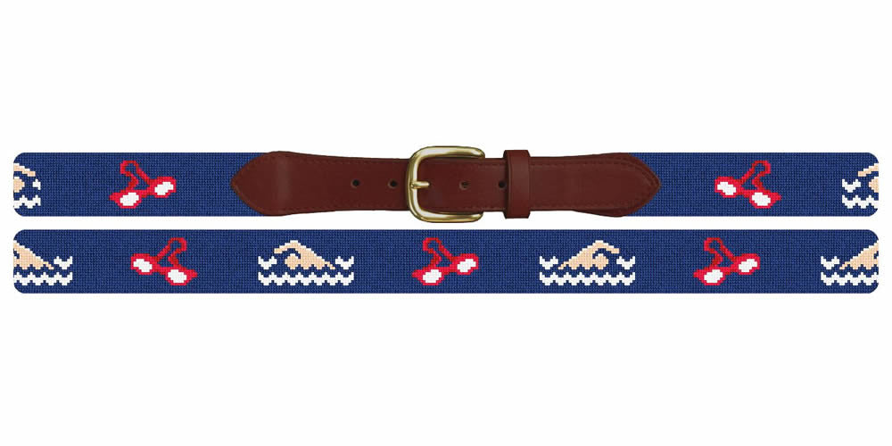 Swimmers Stroke Needlepoint Belt