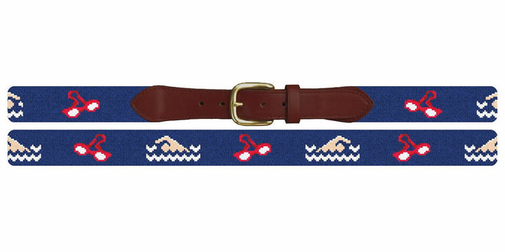 Swimmers Stroke Needlepoint Belt