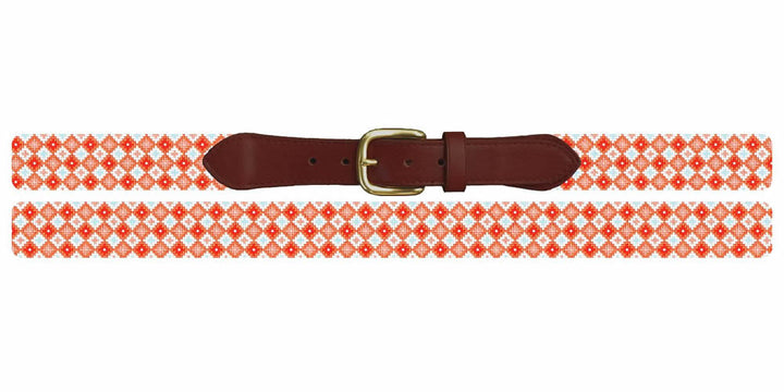 Tangerine Medallion Needlepoint Belt