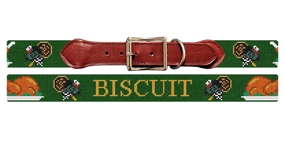 Thanksgiving Turkey Needlepoint Dog Collar