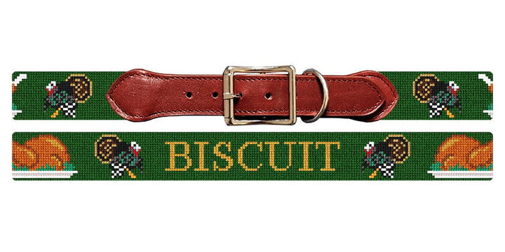 Thanksgiving Turkey Needlepoint Dog Collar