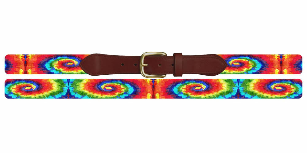 Tie Dye Needlepoint Belt