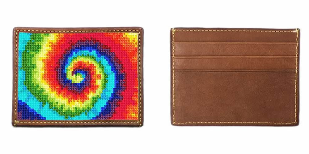 Tie Dye Needlepoint Card Wallet