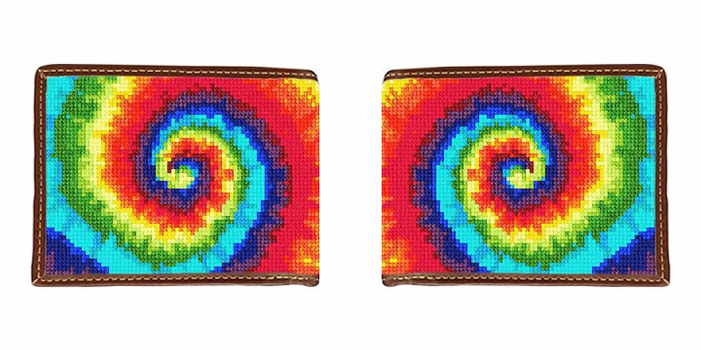 Tie Dye Needlepoint Wallet