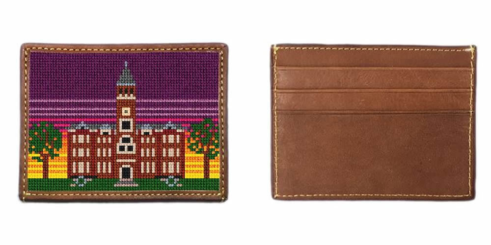 Tillman Hall Needlepoint Card Wallet Clemson University