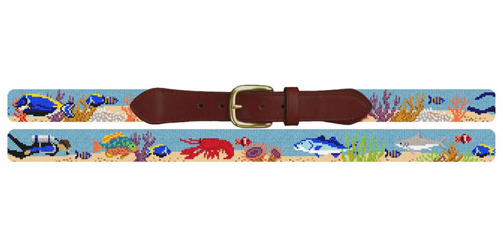 Underwater Scuba Adventure Needlepoint Belt