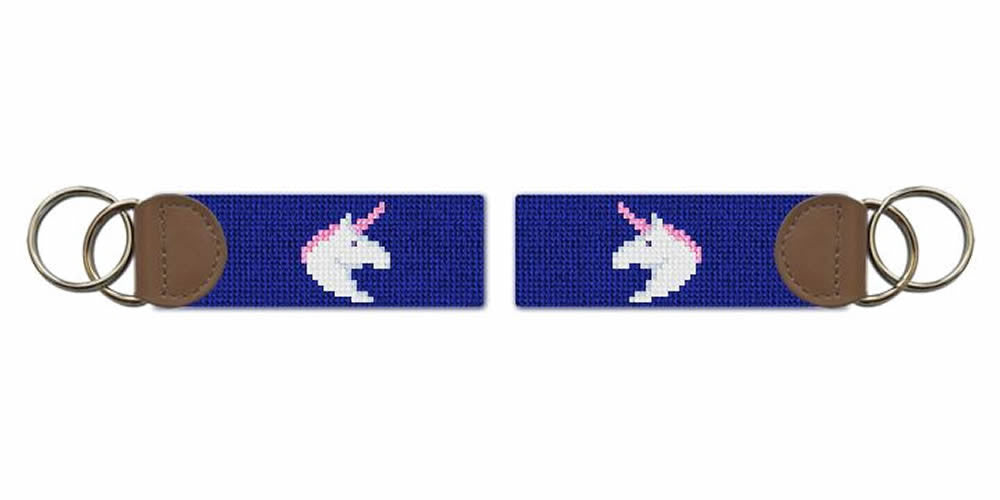 Unique Unicorn Needlepoint Key Fob