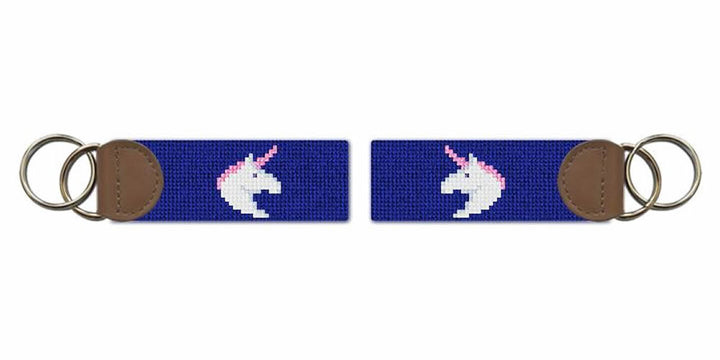 Unique Unicorn Needlepoint Key Fob