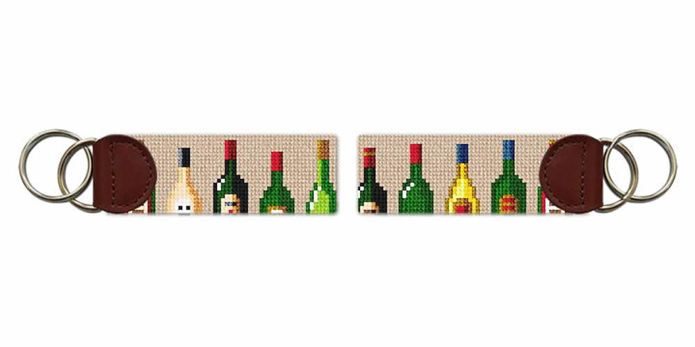 Wine Connoisseur Needlepoint Key Fob