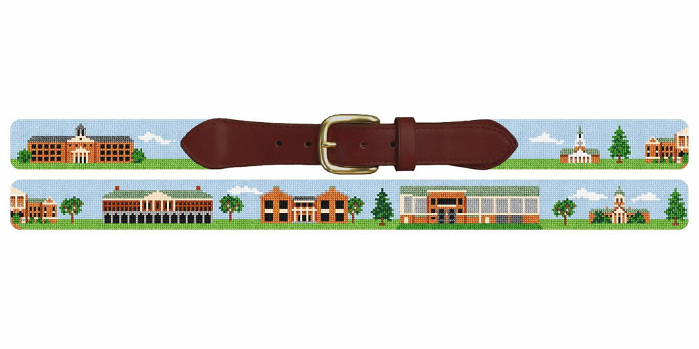 Winston Salem NC Landscape Needlepoint Belt