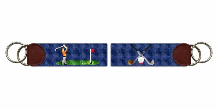 Work On That Golf Swing Needlepoint Key Fob