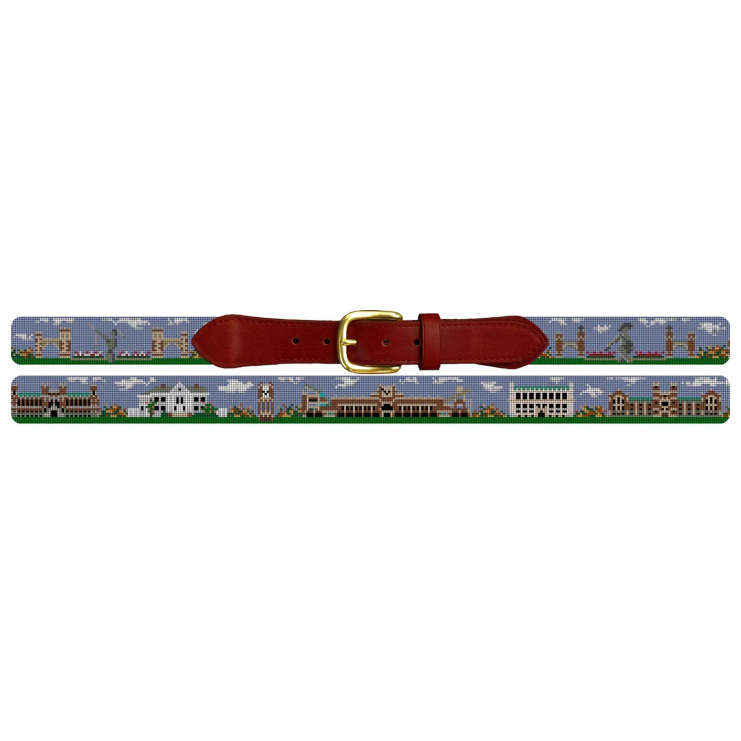 Tribal Boho Needlepoint Belt Size 34 Aztec Needlepoint Belt with Croc Tabs and Brushed Nickel  main image 2