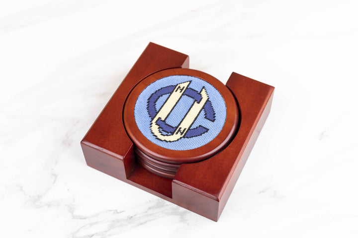 Custom Needlepoint Wooden Coasters