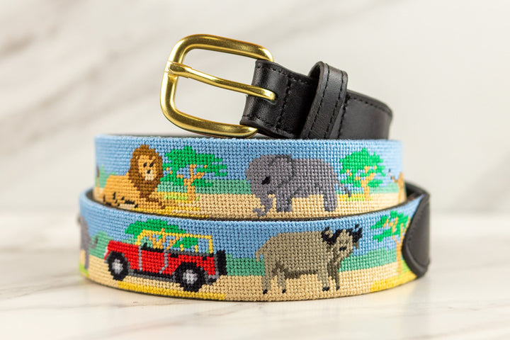 African Safari Needlepoint Belt