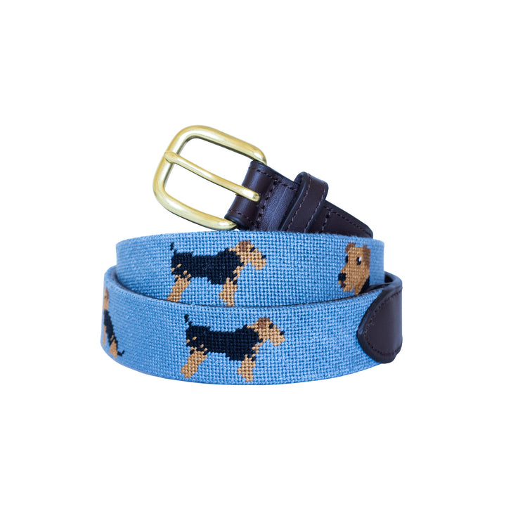 Airedale Terrier Needlepoint Belt