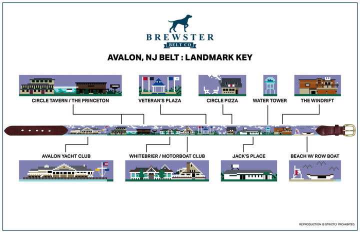 Avalon New Jersey Needlepoint Belt