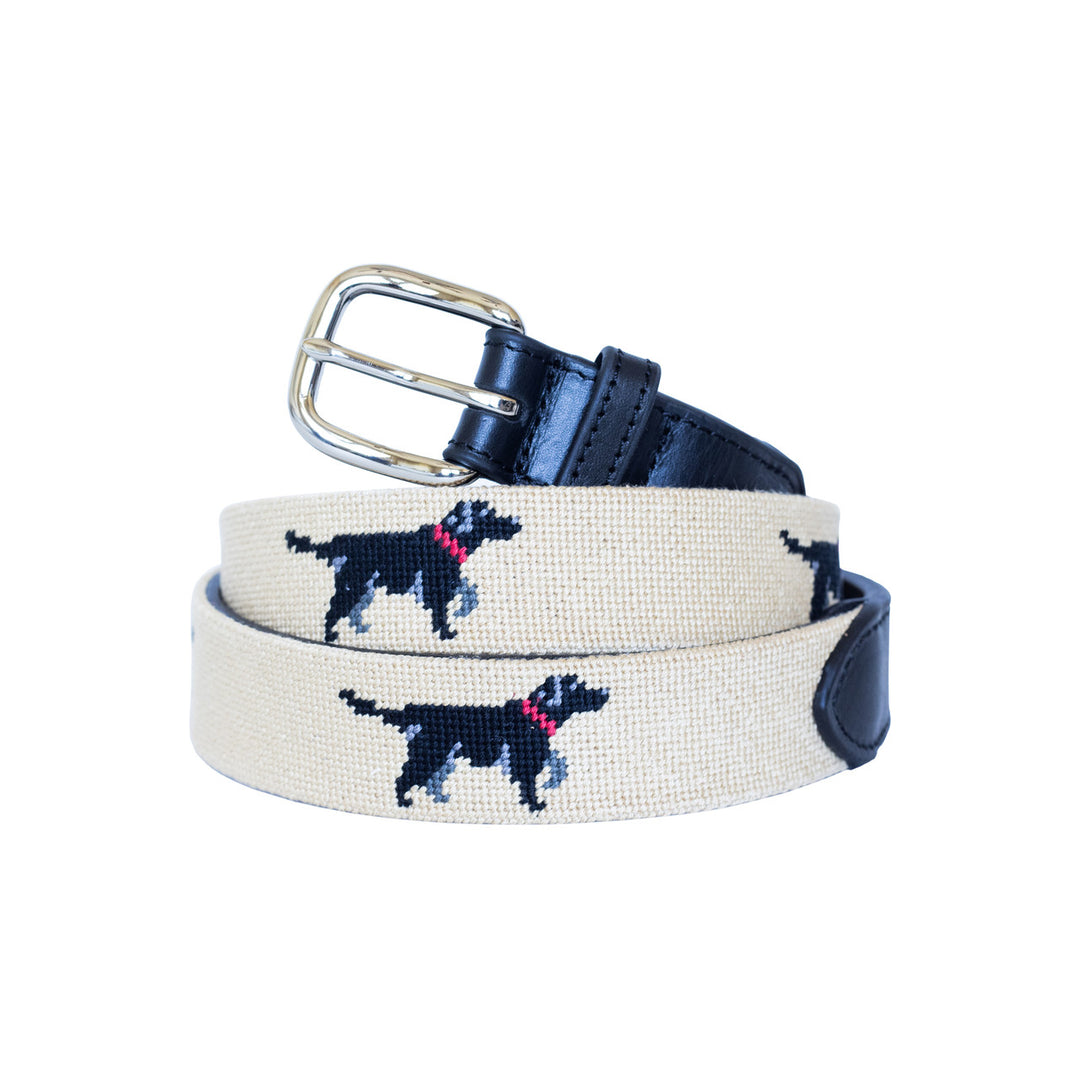 Black Lab Needlepoint Belt