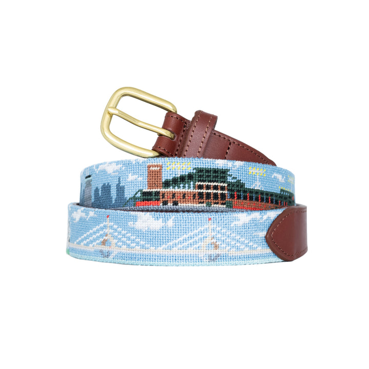 Boston City Landscape Needlepoint Belt