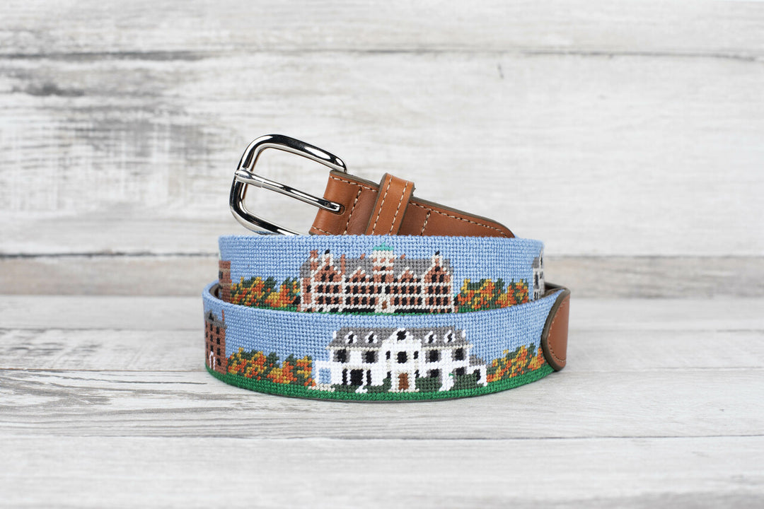 Bowdoin Maine Landscape Needlepoint Belt