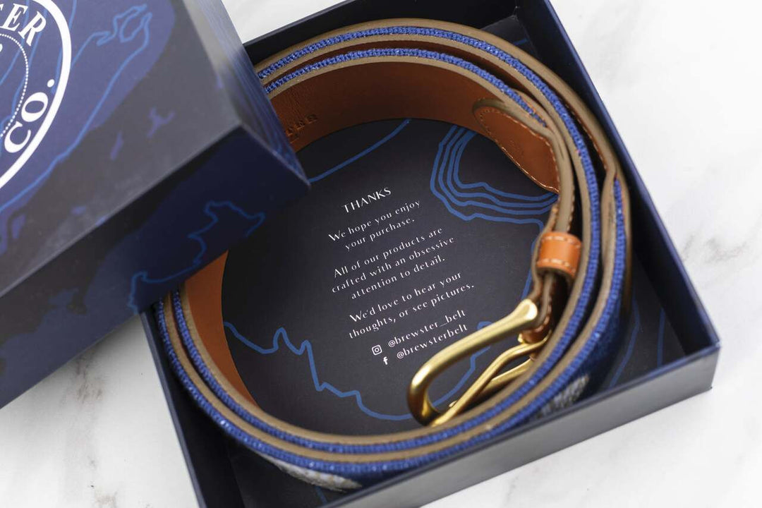 Tailgate Touchdown Needlepoint Belt