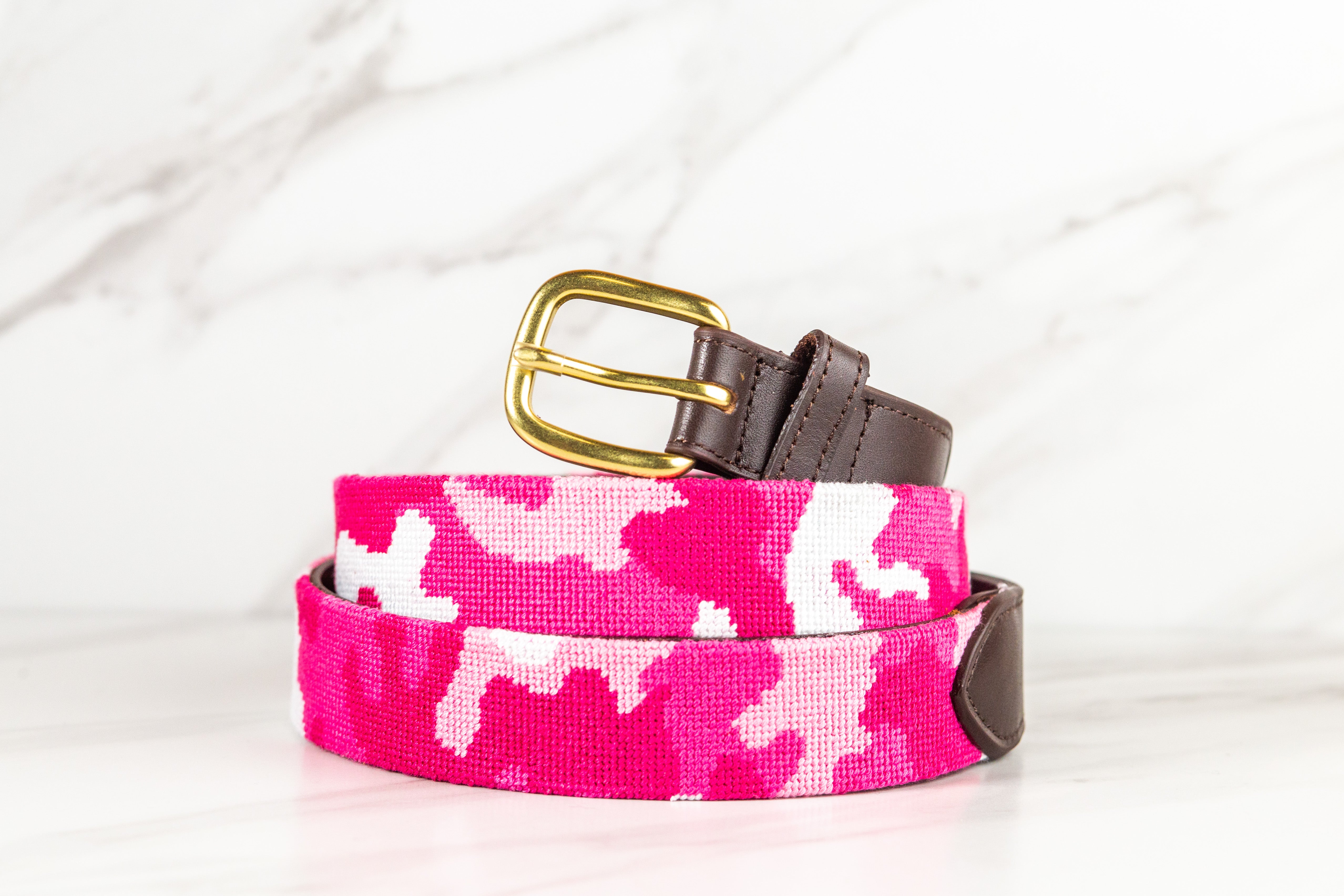 Pink Camo 2024 Needlepoint Belt Buckle