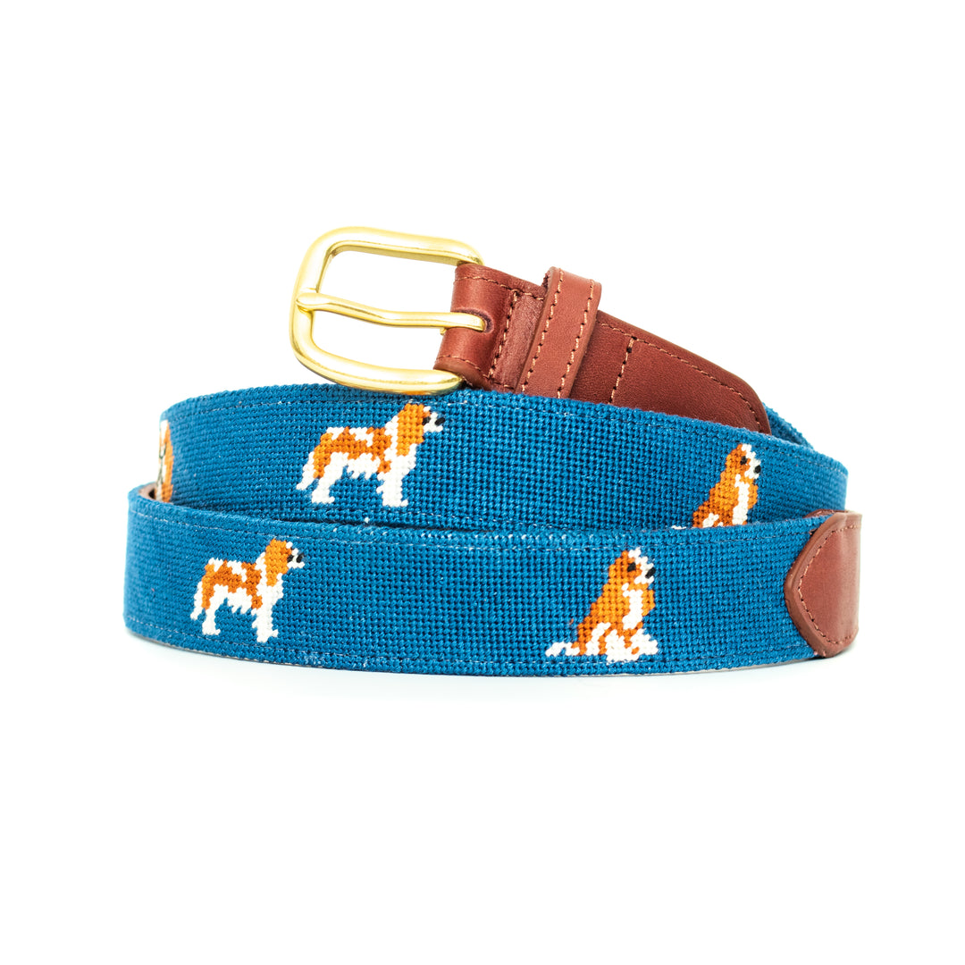 Cavalier King Charles Needlepoint Belt