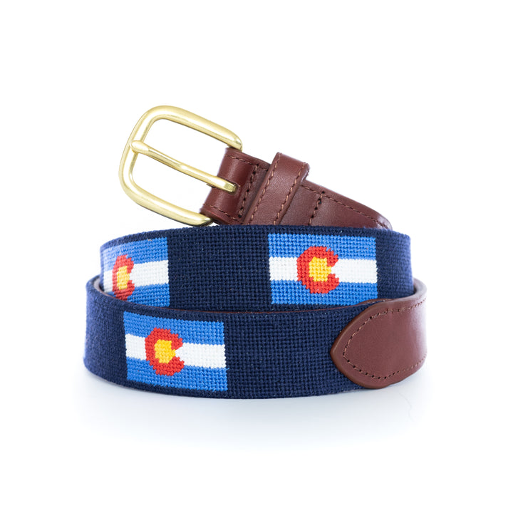 Colorado Flag Needlepoint Belt