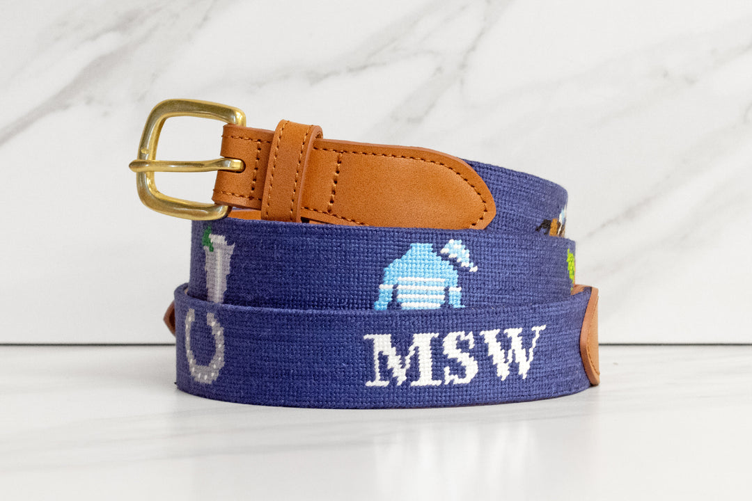Derby Icons Needlepoint Belt 2