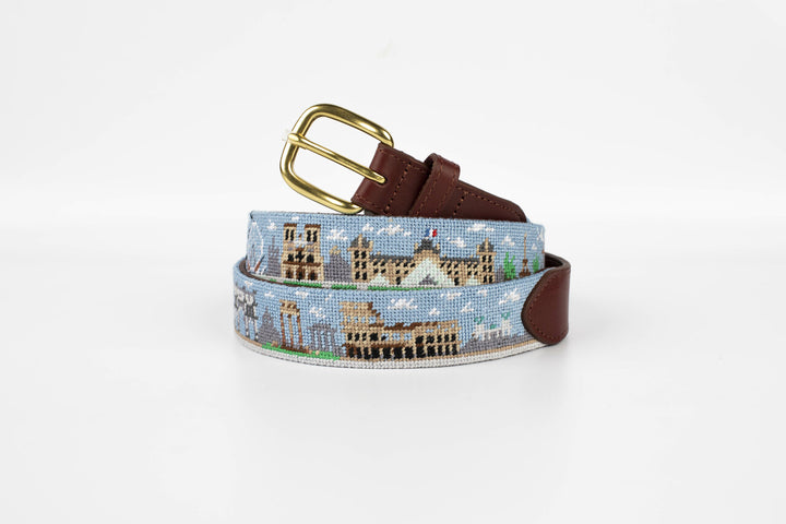 European Landscape Needlepoint Belt