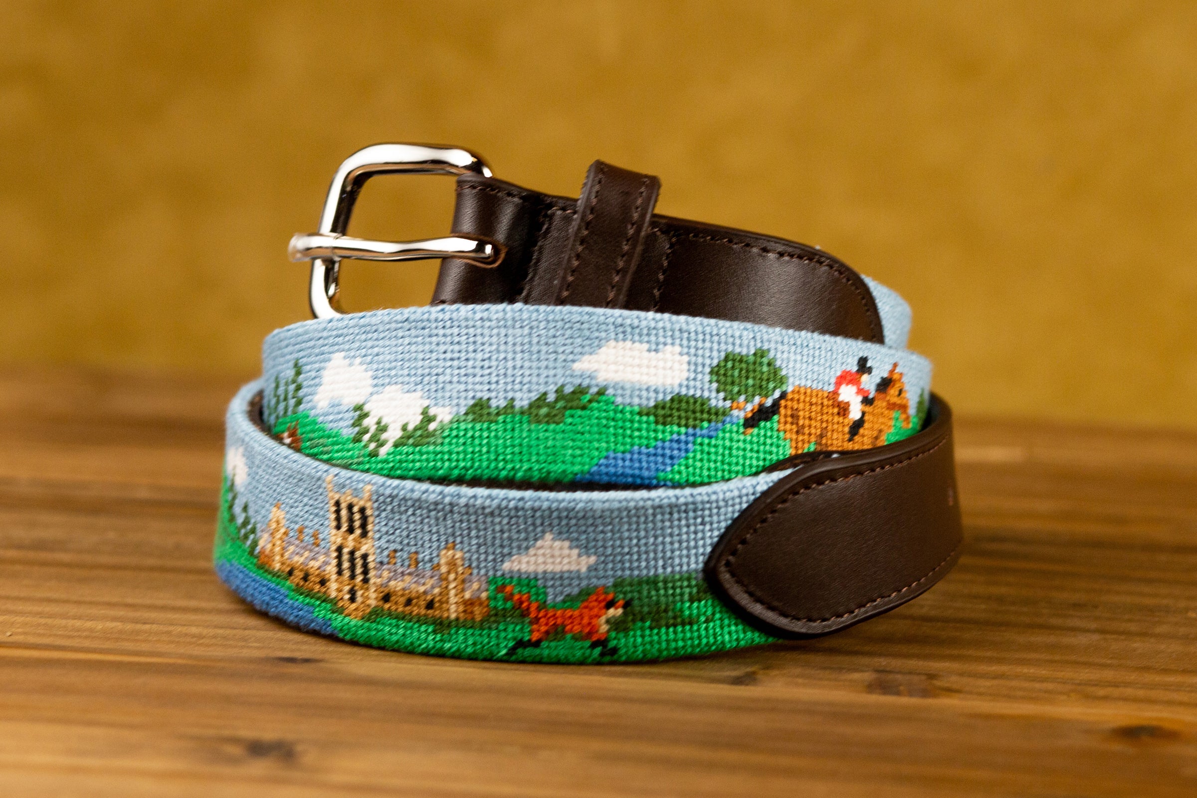 Fox Hunting Needlepoint Belt – Brewster Belt