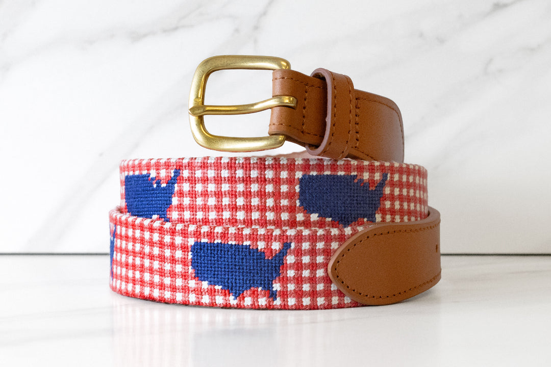 Gingham America Needlepoint Belt 2