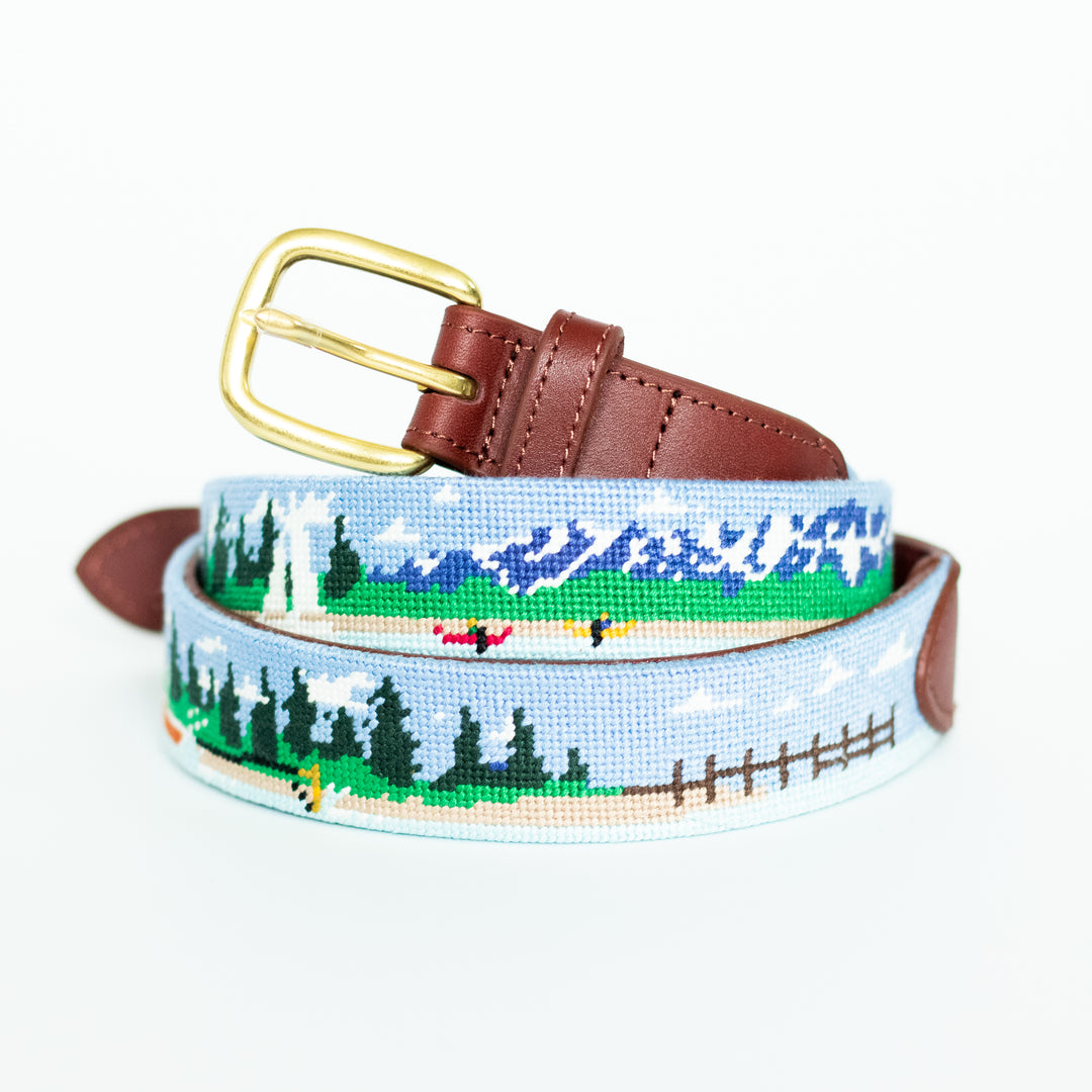 Lake Tahoe Needlepoint Belt