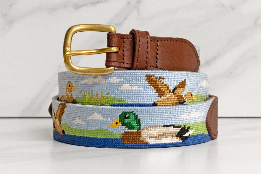 Mallard Duck Needlepoint Belt 2