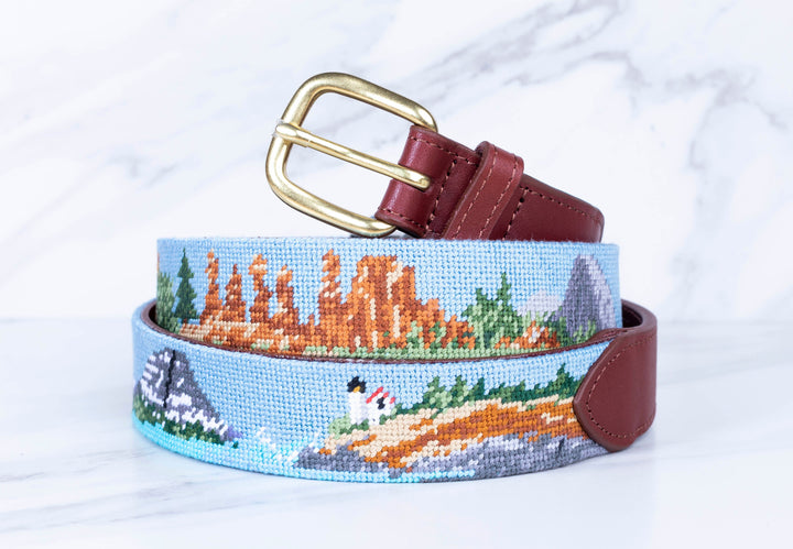 National Parks Needlepoint Belt