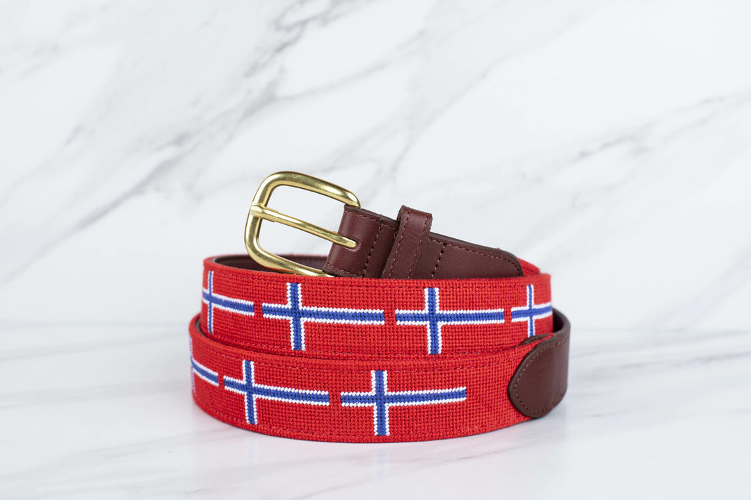 Norway Flag Needlepoint Belt