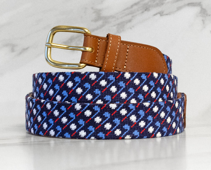 Patriotic Golf Tessellation Needlepoint Belt