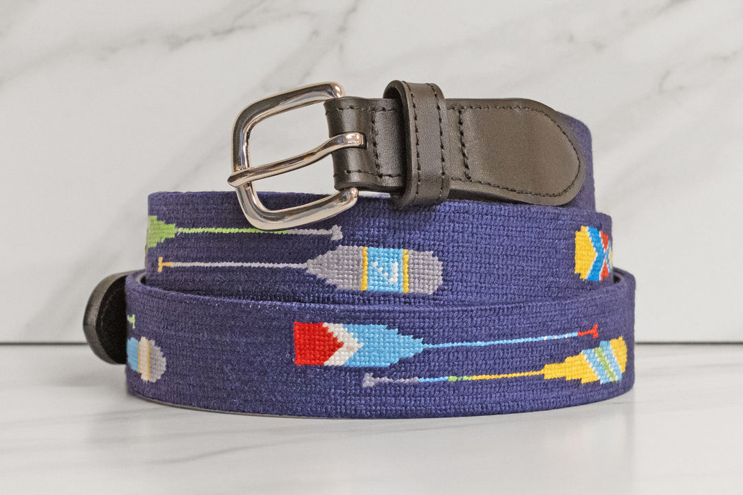 Preppy Paddle Needlepoint Belt