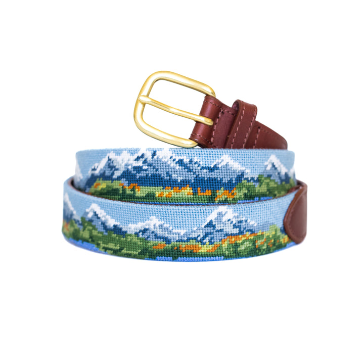 Rocky Mountain Needlepoint Belt