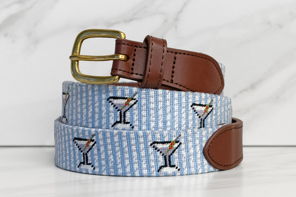 Seersucker Martini Needlepoint Belt 2