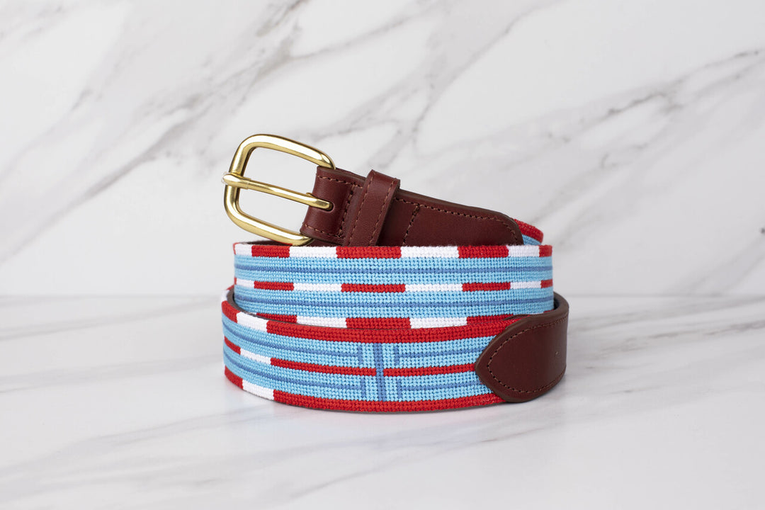 Swimming Needlepoint Belt