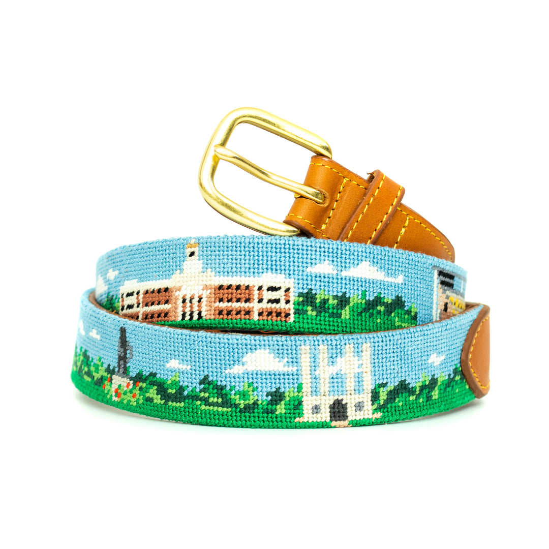 Waco Texas Landscape Needlepoint Belt