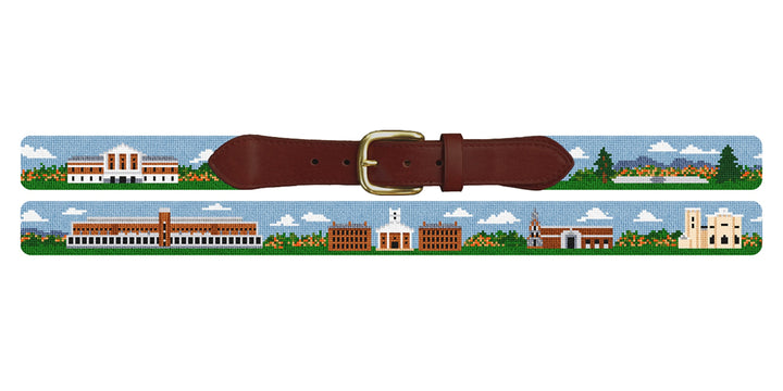 Amherst MA Landscape Needlepoint Belt