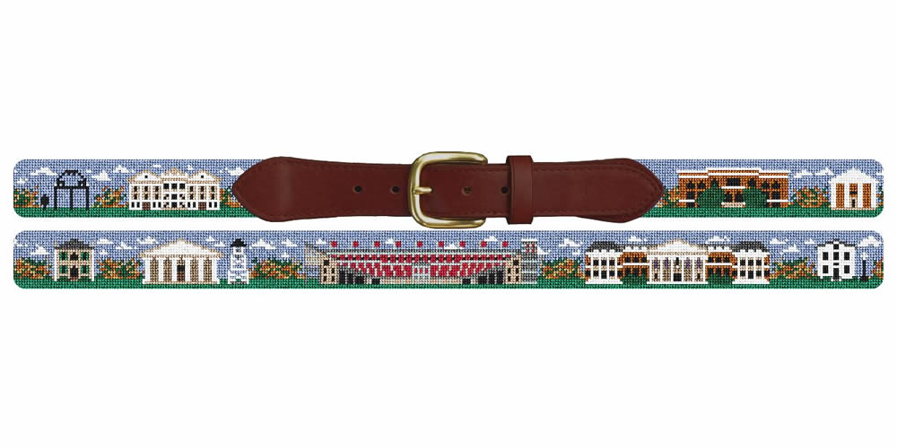 Athens Georgia Landscape Needlepoint Belt