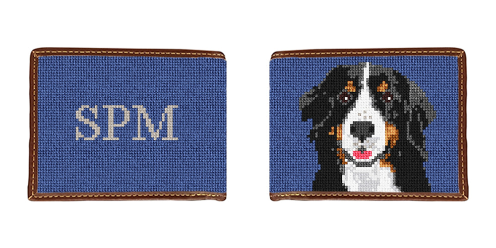 Bernese Mountain Dog Portrait Needlepoint Wallet