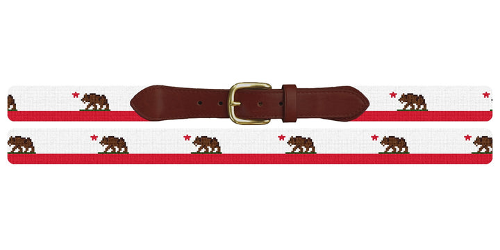 Big California Flag Needlepoint Belt