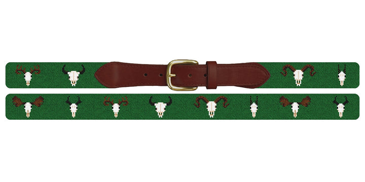 Big Game Skulls Needlepoint Belt