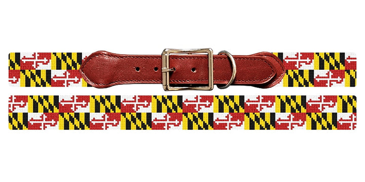 Big Maryland Flag Needlepoint Dog Collar