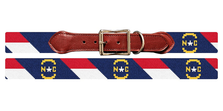 Big North Carolina Flag Needlepoint Dog Collar