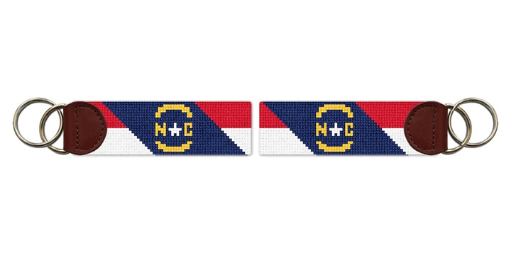 Big North Carolina Flag Needlepoint Key Fob